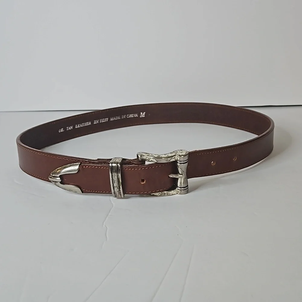 Oil Leather  Belt sz M Tan Pre-owned